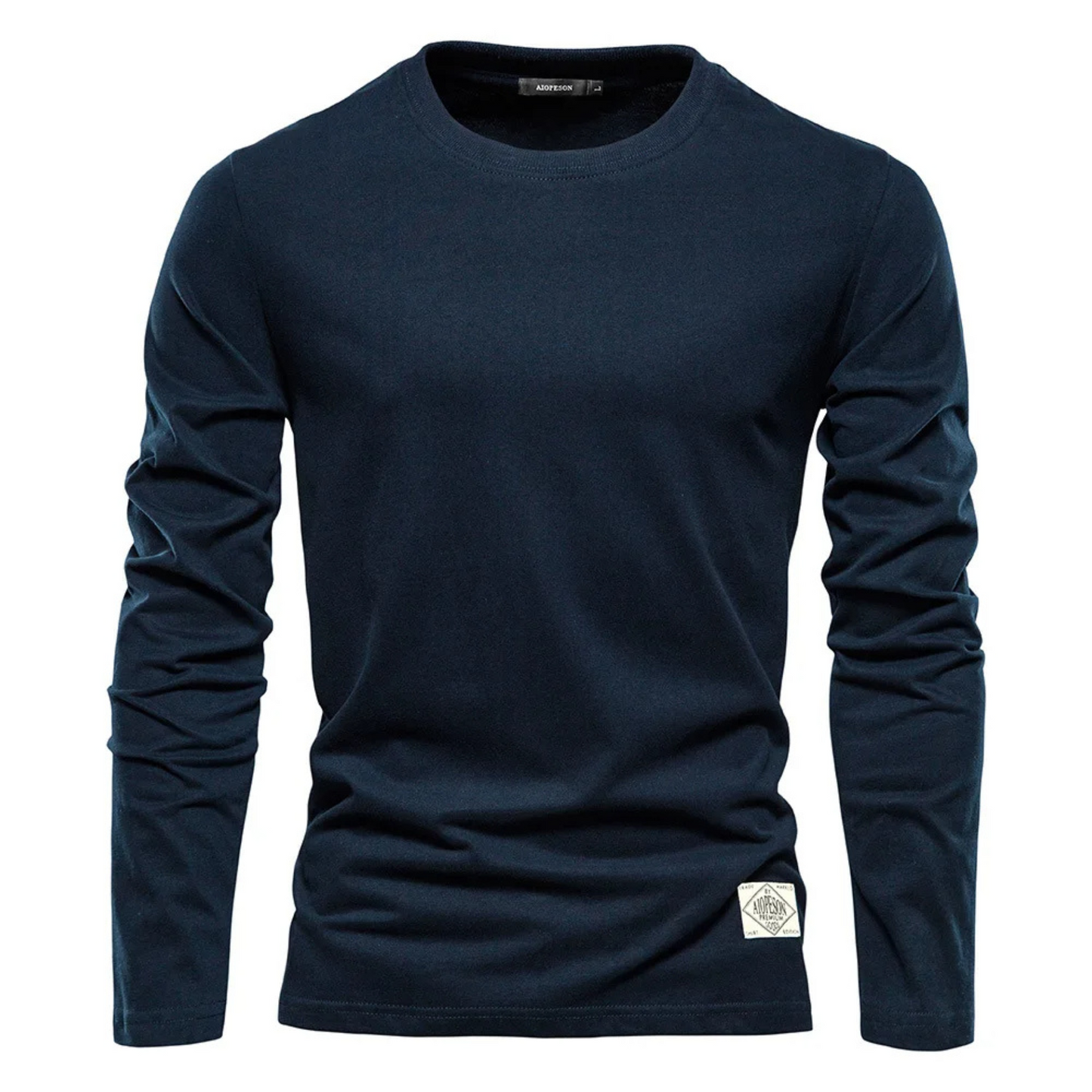 Men's  sweater with round neck, casual long sleeve cotton jumper