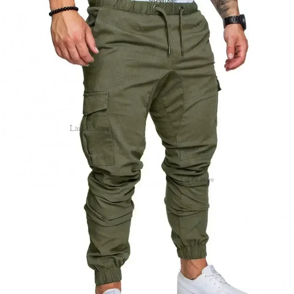 Cargo trousers men - Sporty jogging trousers with pockets, elasticated waistband