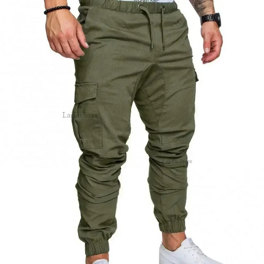 Cargo trousers men - Sporty jogging trousers with pockets, elasticated waistband