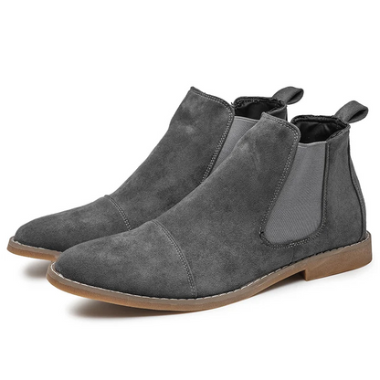 High-quality suede chukka boots for men, elegant ankle-high shoes