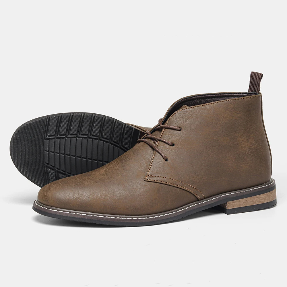 Elegant leather chukka boots for men, durable ankle boots