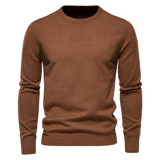 Minimalist round neck men's sweater for timeless style