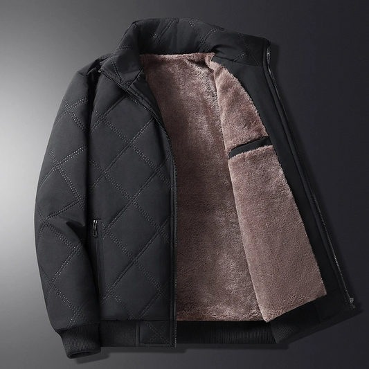 Men's puffer jacket with quilted design and inner lining