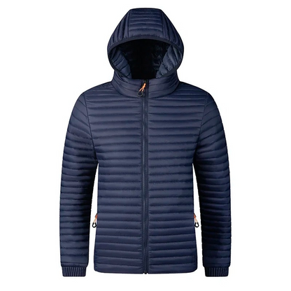 Men's quilted transition jacket - With hood, Warm, With zip