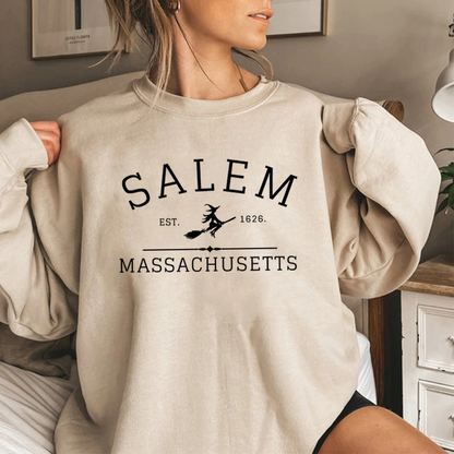 Casual Sweatshirt With Salem Massachusetts Design - Women's Sweater