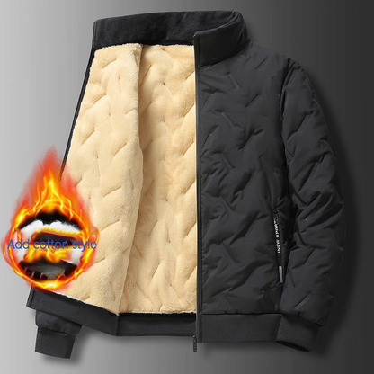 Men's quilted transitional jacket - With sherpa lining, Warm, With zip