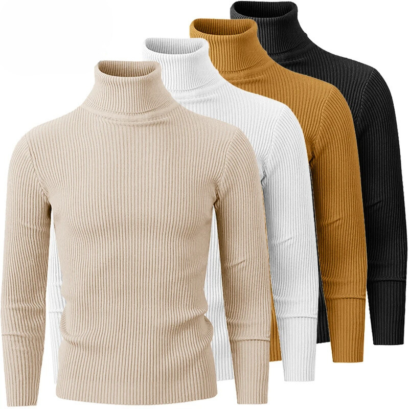 Turtleneck jumper men - Ribbed turtleneck jumper for style and warmth