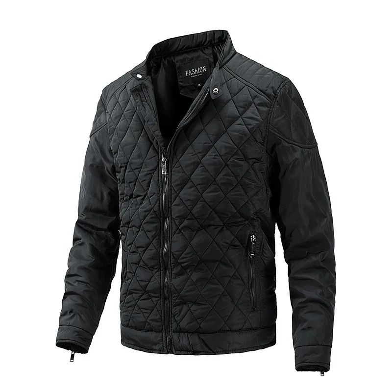 Men's quilted transitional jacket - diamond pattern, light, casual