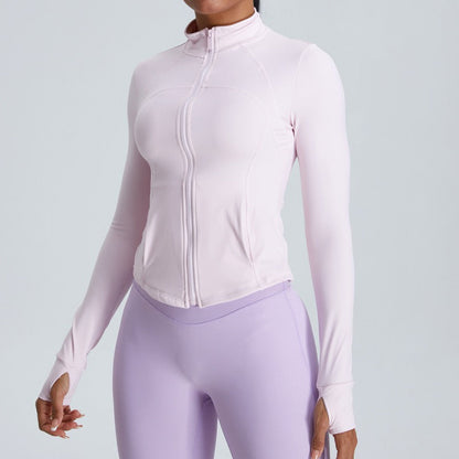 Figure-hugging long sleeve yoga shirt