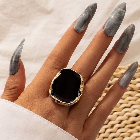 Vintage large onyx ring