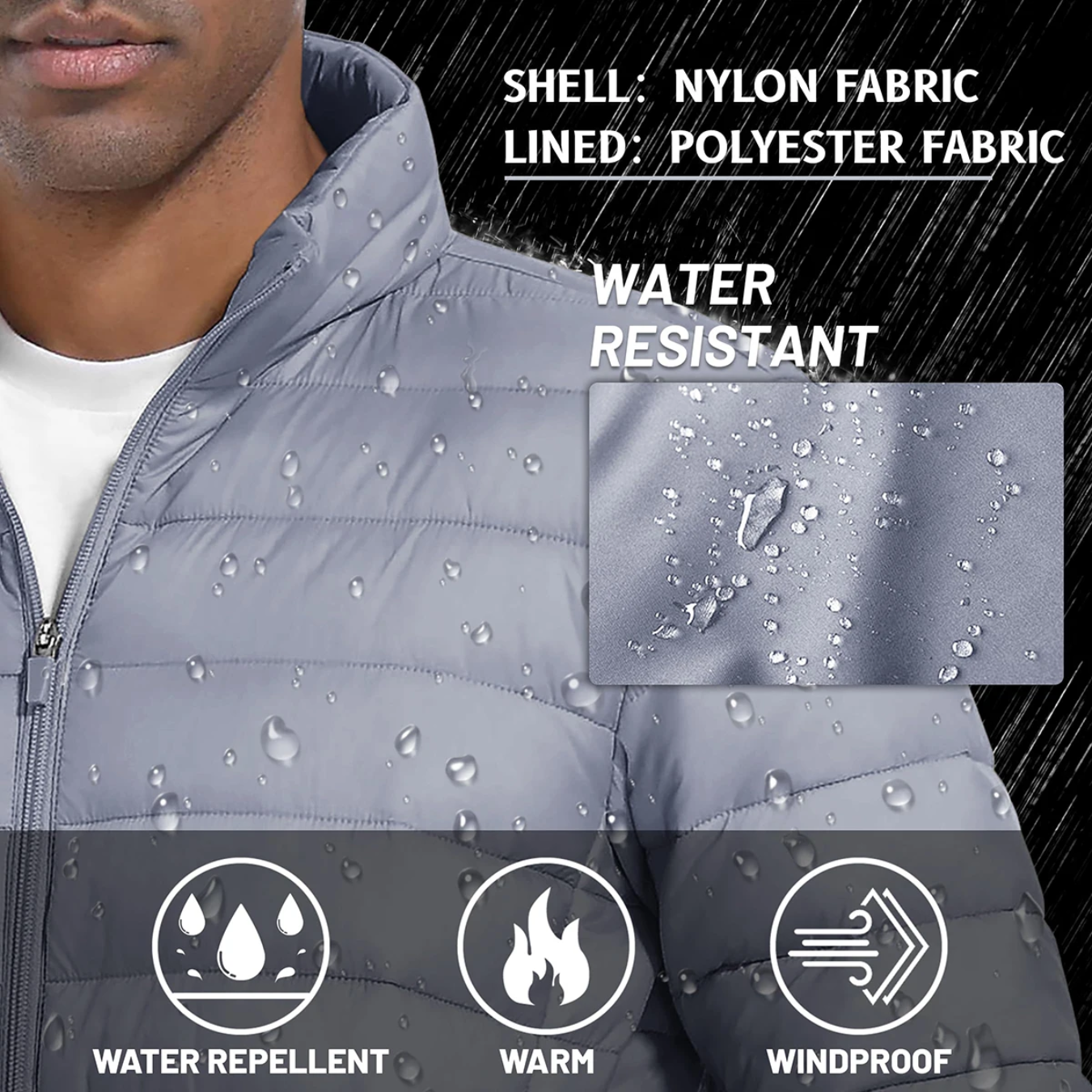 Men's quilted transition jacket - Light, warm, casual