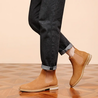 Men's suede Chelsea boots with non-slip sole