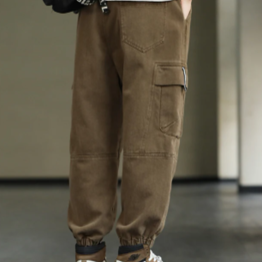 Cargo trousers men - Casual jogging trousers with side pockets, comfortable waistband