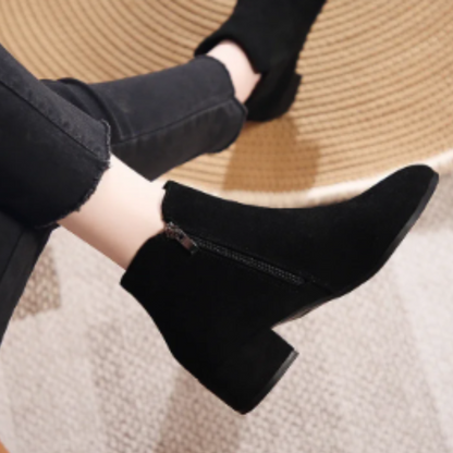 Low Heel Ankle Boots with Side Zip for Women - Women's Ankle Boots