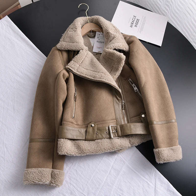 Women's Suede Winter Coat