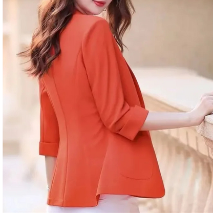 Stylish Women's Blazer With 3/4 Sleeves - Perfect For Office