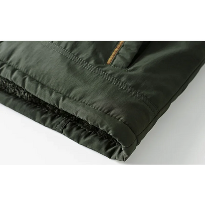 Robust parka jacket for men with detachable hood and pockets