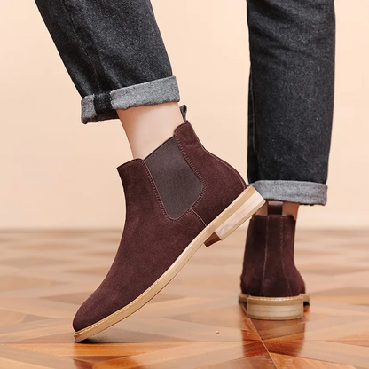 Men's suede Chelsea boots with non-slip sole