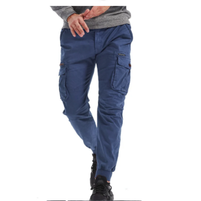 Wide drawstring - Cargo trousers for men - Comfortable outdoor trousers with pockets, elasticated waistband