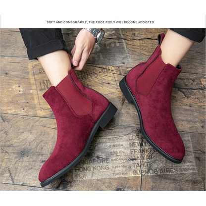 Fashionable suede Chelsea boots for men with elasticated insert