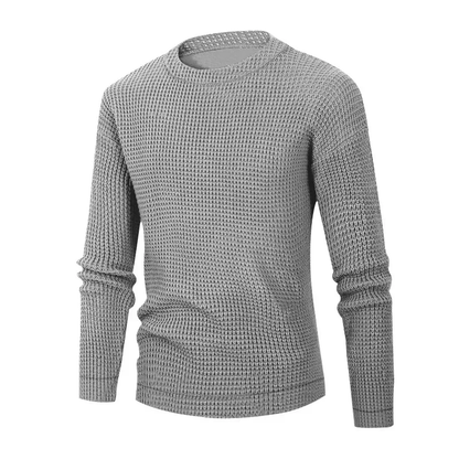 Textured round neck men's trui for casual street style