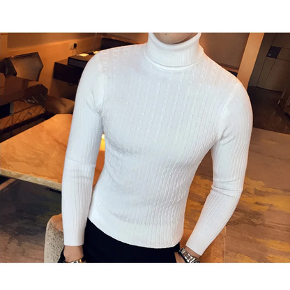 Knitted turtleneck jumper men | slim fit winter jumper