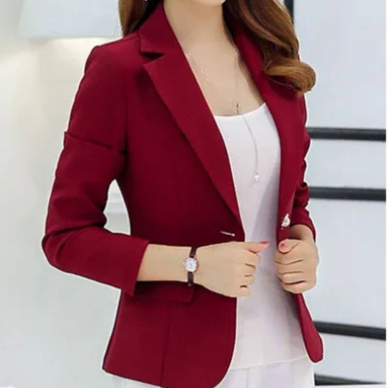 Stylish Women's Blazer With Ankle Button Closure