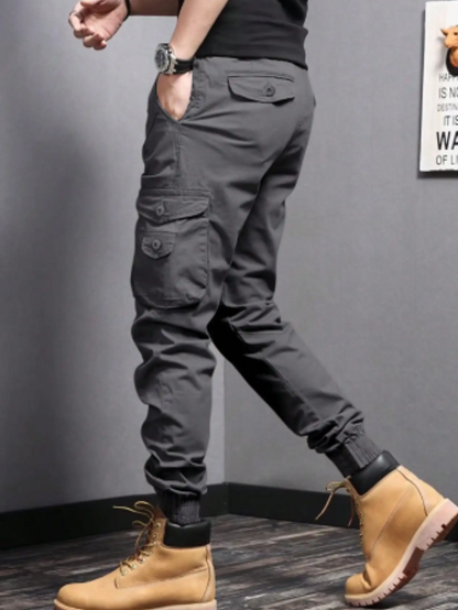 Cargo trousers for men - Robust work trousers with pockets, elasticated cuffs