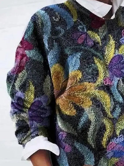 Fashionable Floral Sweater