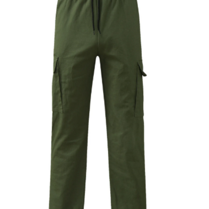 Cargo trousers men - Casual wide fit with side pockets, adjustable waistband