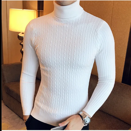 Knitted turtleneck jumper men | slim fit winter jumper