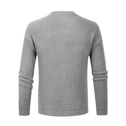 Textured round neck men's trui for casual street style