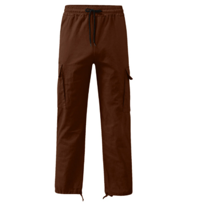 Cargo trousers men - Casual wide fit with side pockets, adjustable waistband