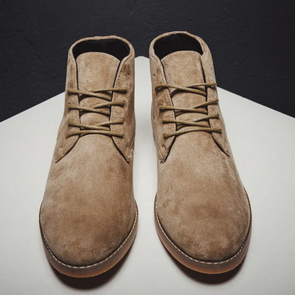 High-quality suede chukka boots for men, elegant ankle-high shoes