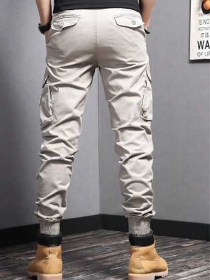 Cargo trousers for men - Robust work trousers with pockets, elasticated cuffs