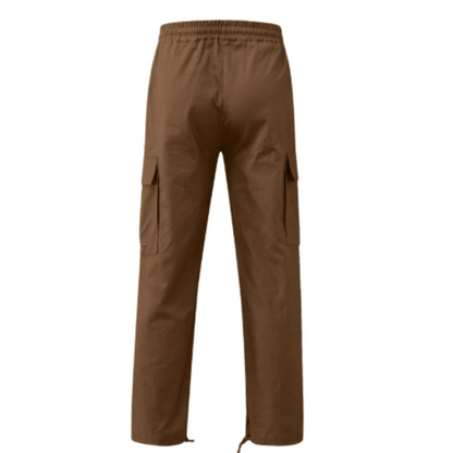 Cargo trousers men - Casual wide fit with side pockets, adjustable waistband