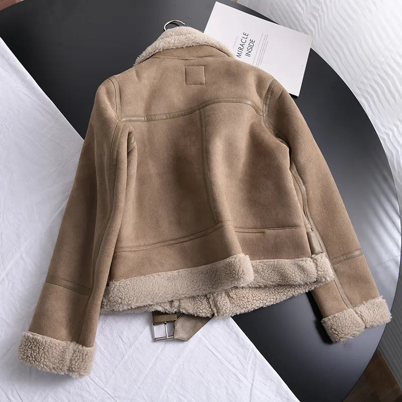 Women's Suede Winter Coat