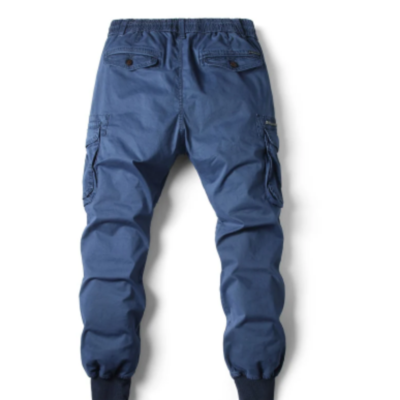 Wide drawstring - Cargo trousers for men - Comfortable outdoor trousers with pockets, elasticated waistband