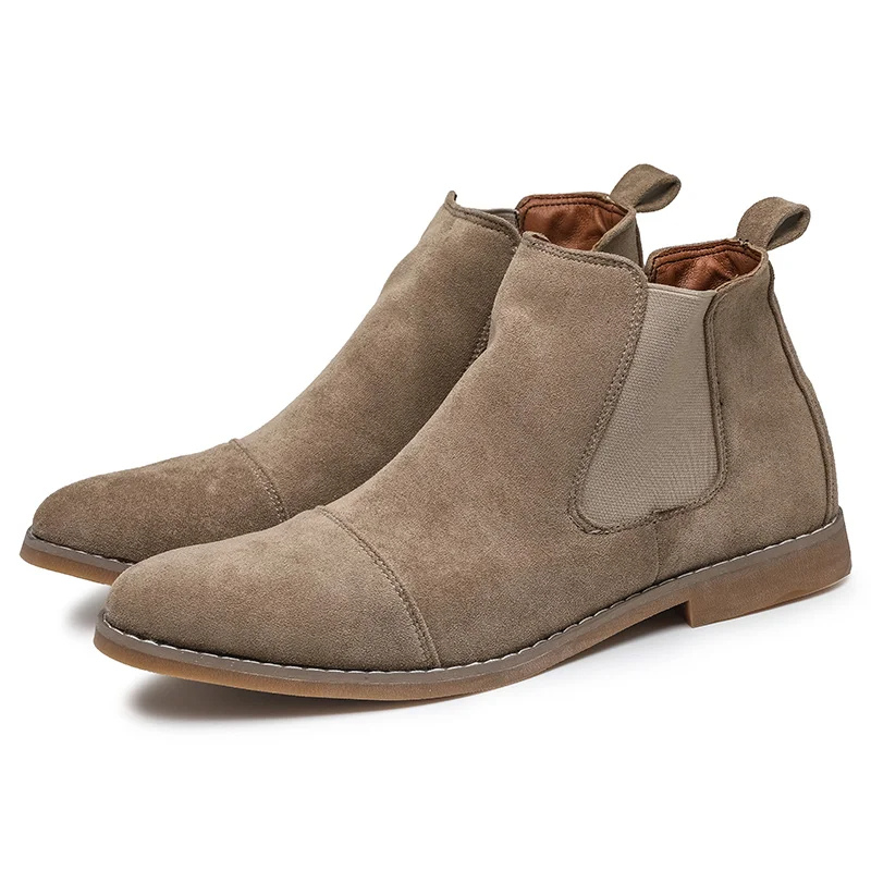 High-quality suede chukka boots for men, elegant ankle-high shoes