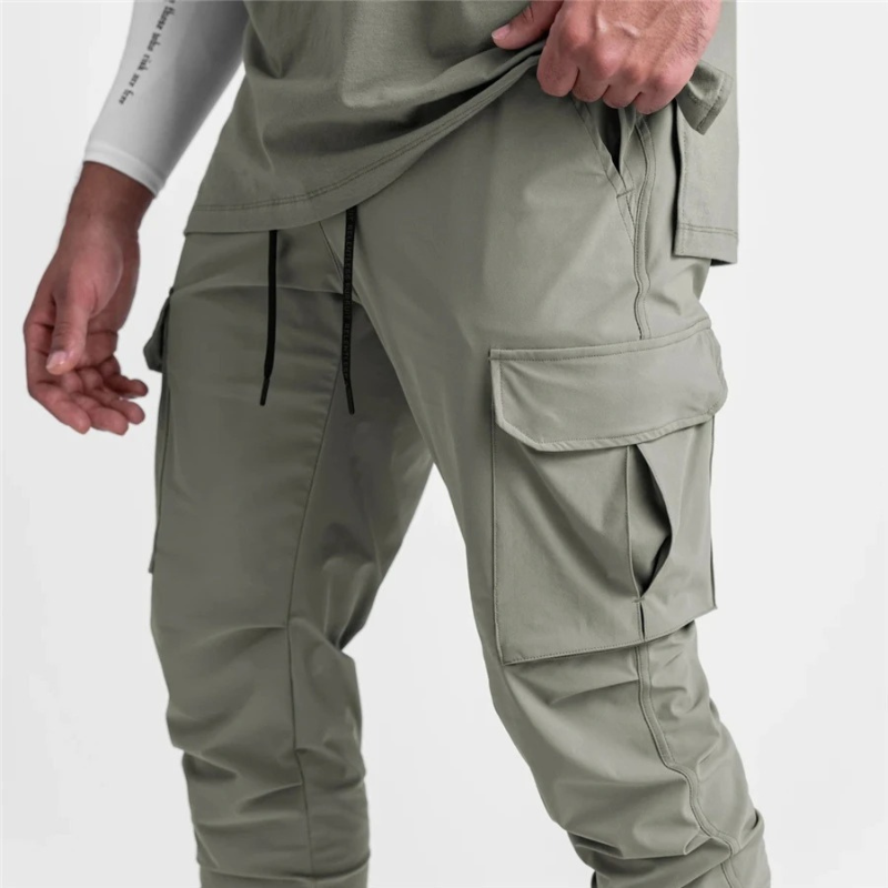 Durable Cargo trousers for men - Modern jogging trousers with large pockets, adjustable waist