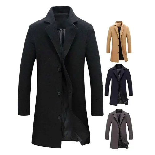 Classic men's coats - Slim wool coat with single-breasted design