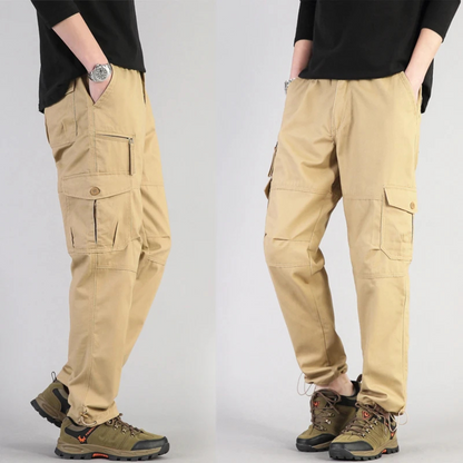 Large size stretch waist tactical cargo trousers mens