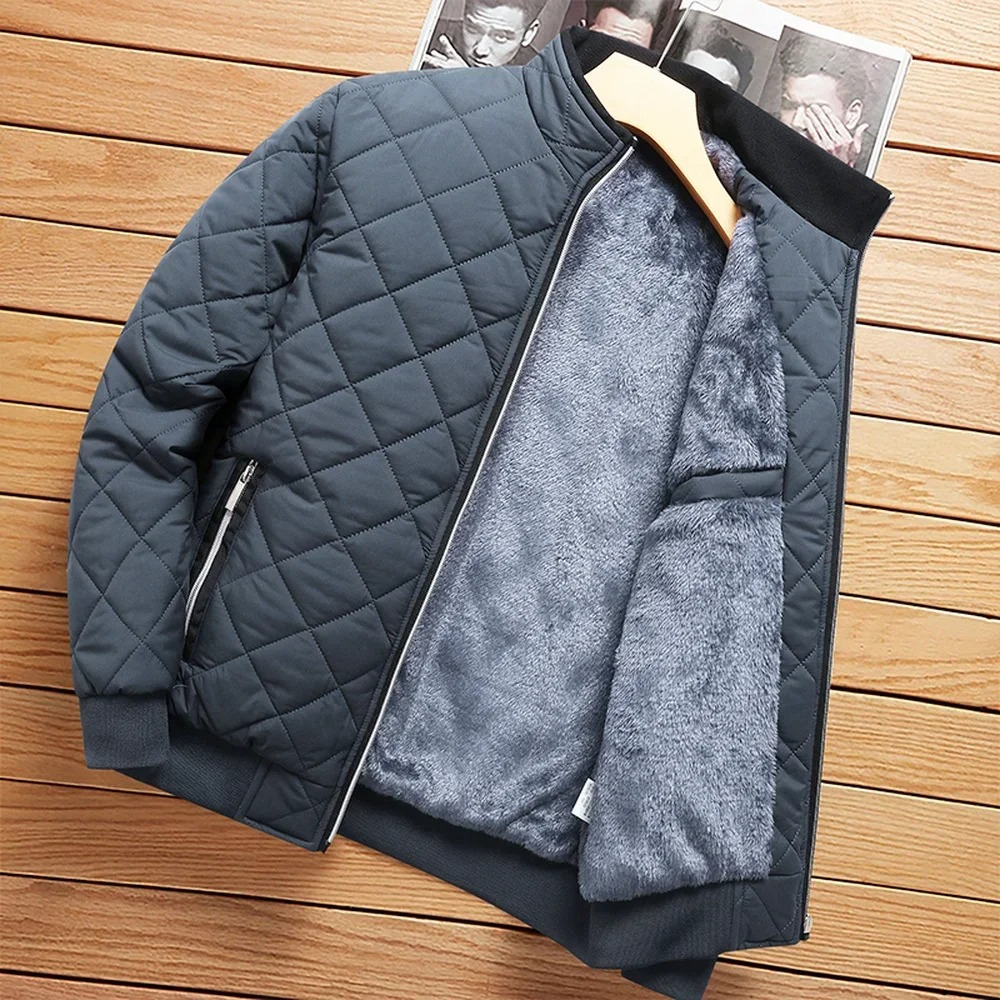 Men's quilted transition jacket - With fleece lining, Warm, With zip