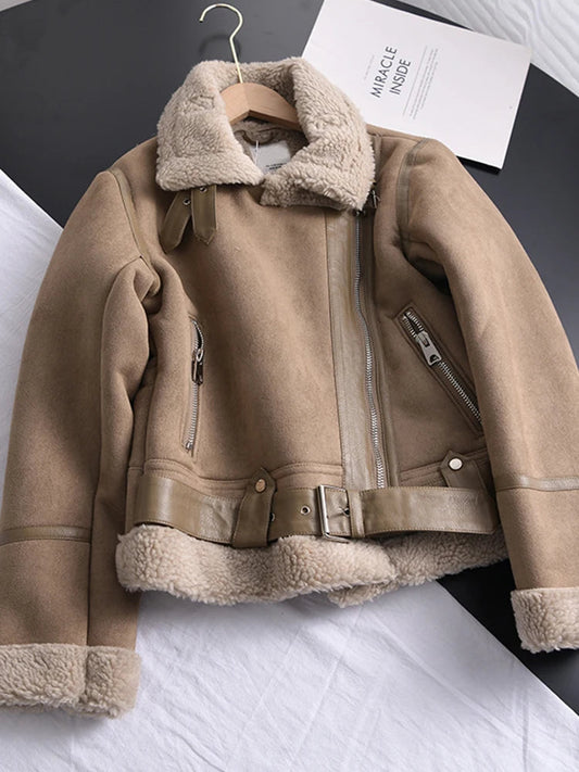 Women's Suede Winter Coat