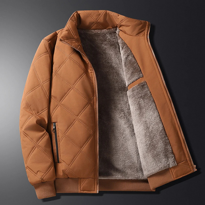 Men's puffer jacket with quilted design and inner lining