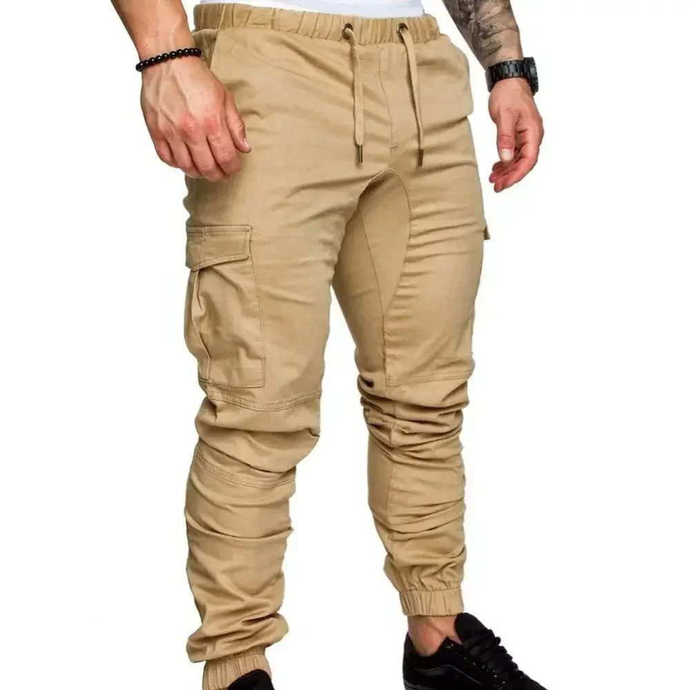 Cargo trousers men - Sporty jogging trousers with pockets, elasticated waistband