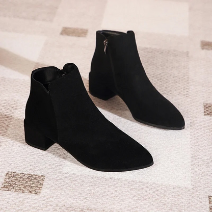 Low Heel Ankle Boots with Side Zip for Women - Women's Ankle Boots