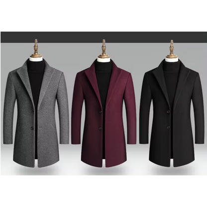 Stylish men's coat - Modern stand-up collar coat with slim fit