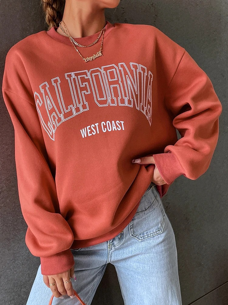 California West Coast Sweatshirt With Oversized Fit - Women's Sweater