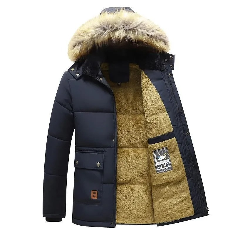 Men's Parka Winter Jacket With Warm Teddy Lining And Detachable Hood